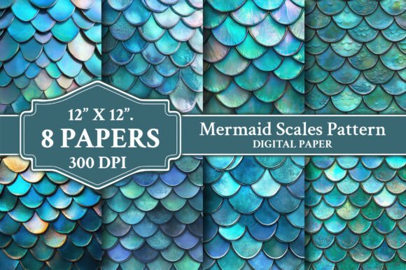 Download Mermaid Scales Pattern Digital Paper - Digital paper Collection