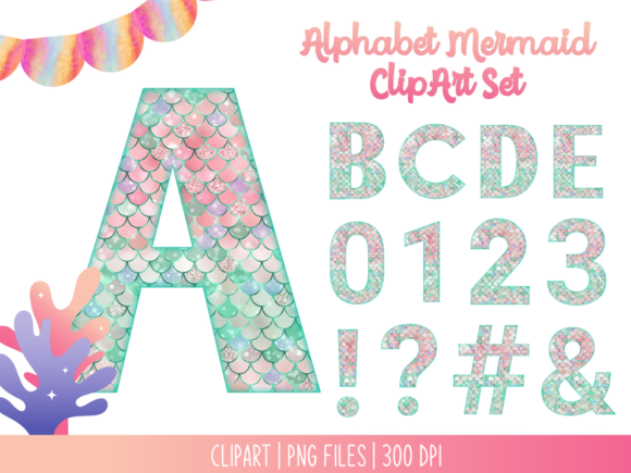 Download Alphabet Mermaid ClipArt Set - Mermaid Collection
