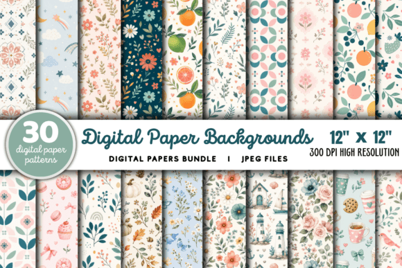 Download Digital Paper Backgrounds Bundle - Digital paper Collection