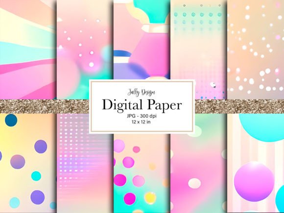 Download Geometric Pastel Art Digital Paper Pack - Digital paper Collection