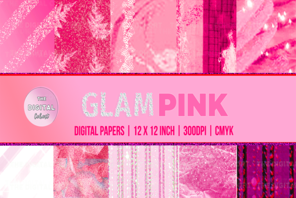 Download GLAM DIGITAL PAPER | Pink Glam Textures - Digital paper Collection