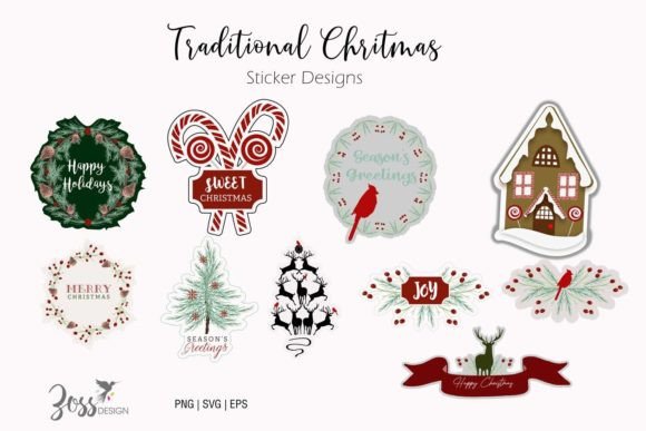 Download Christmas Stickers Traditional Designs - Traditional designs Collection