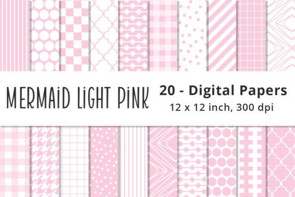 Download Mermaid Light Pink Digital Pattern Paper - Mermaid Collection