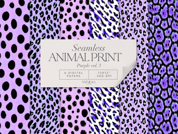 Download Purple Safari Animal Print Paper Pack - Animal Collection