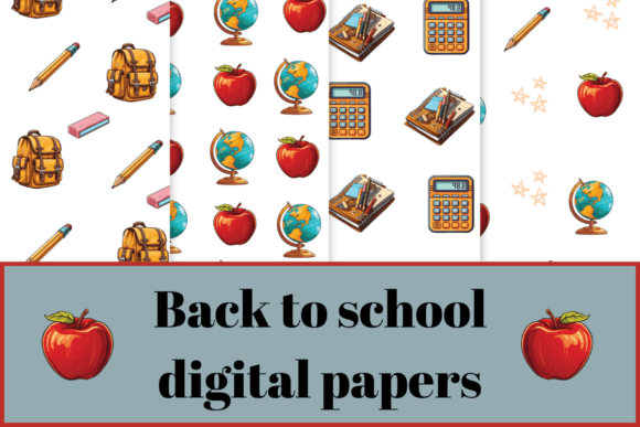 Download Back to School Digital Paper Pack, - Digital paper Collection