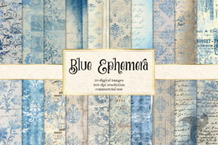 Download Blue Ephemera Digital Paper - Digital paper Collection