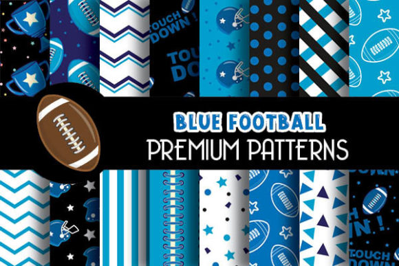 Download Blue Football Digital Papers Patterns - Digital paper Collection