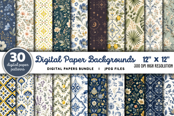 Download Digital Paper Backgrounds Bundle - Digital paper Collection