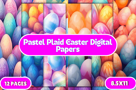 Download Pastel Plaid Easter Digital Papers - Digital paper Collection