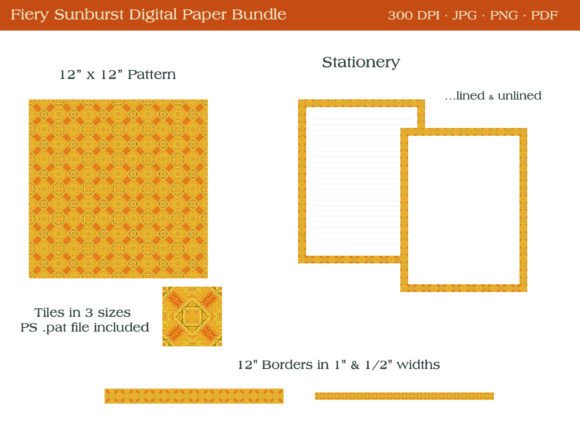 Download Fiery Sunburst Aztec Digital Paper - Digital paper Collection