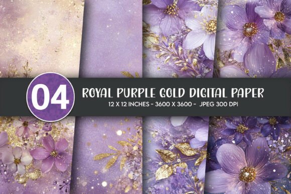 Download Royal Purple Gold Digital Paper - Digital paper Collection
