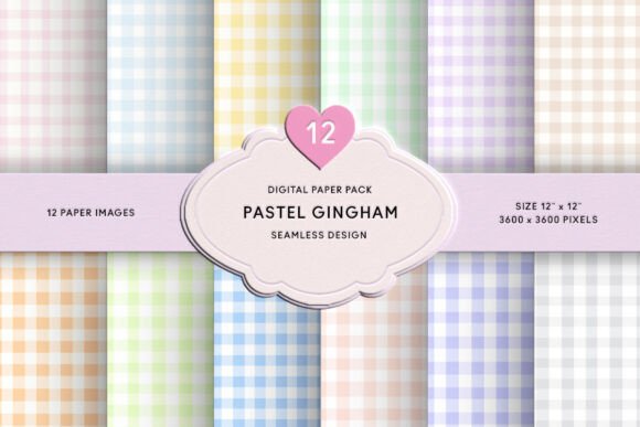Download Pastel Gingham Plaids Digital Paper - Digital paper Collection