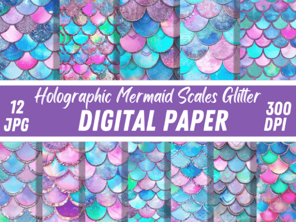 Download Luxury Holographic Mermaid Scales Papers - Mermaid Collection