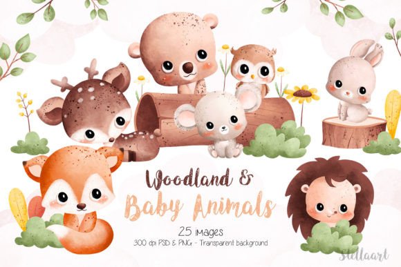 Download Woodland and Baby Animals Clipart - Animal Collection