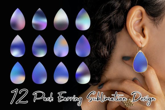 Download Mermaid Scales Pattern Blue Earring - Mermaid Collection