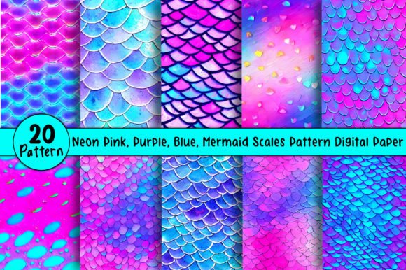 Download Mermaid Scales Pattern Digital Paper - Digital paper Collection
