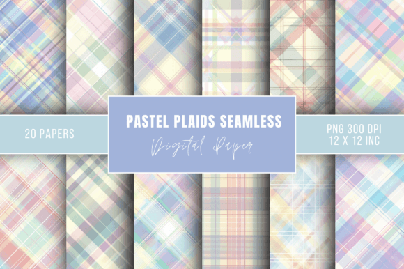 Download Pastel Plaids Seamless Digital Paper - Digital paper Collection