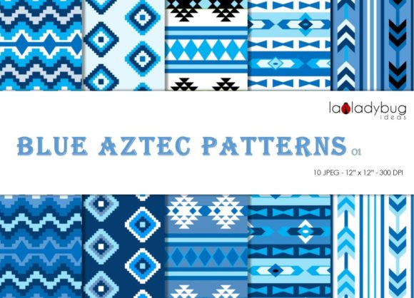Download Blue Aztec Digital Paper. - Digital paper Collection