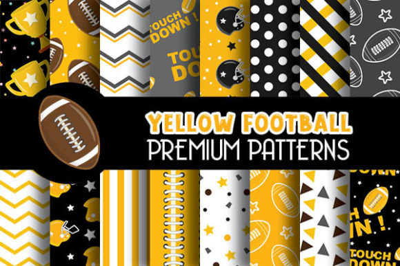 Download Yellow Football Digital Papers Patterns - Digital paper Collection