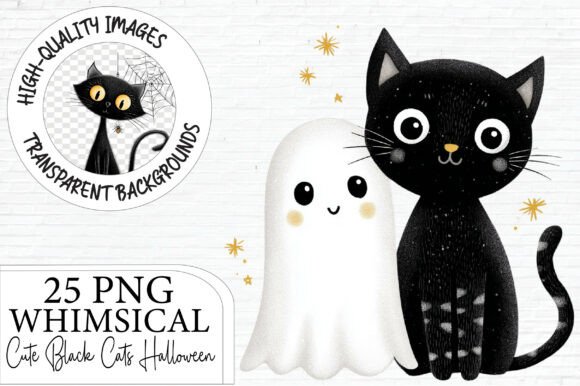 Download Cute Black Cats Halloween Clipart - Black cats Collection