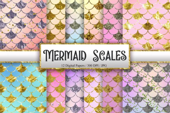 Download Mermaid Scales Pastel Glitter Background - Mermaid Collection