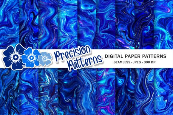 Download Blue Liquid Marble Digital Paper - Digital paper Collection