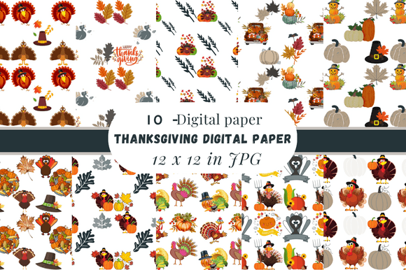 Download Happy Thanksgiving Digital Paper - Digital paper Collection