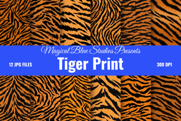 Download Seamless Tiger Print Digital Paper Pack - Digital paper Collection