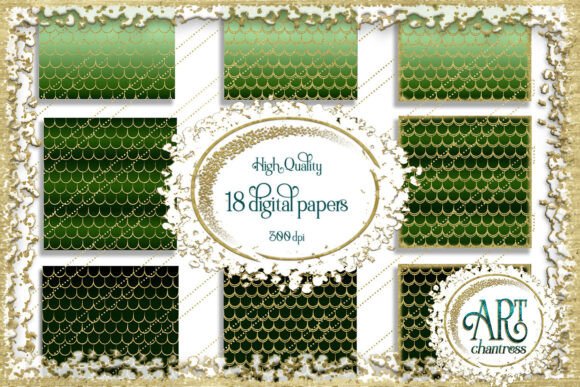 Download Mermaid Scale Green Digital Papers PNG - Digital paper Collection
