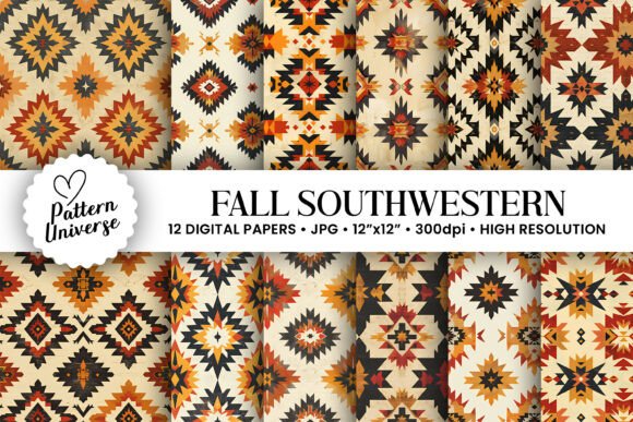 Download Fall Southwestern Aztec Digital Paper - Digital paper Collection