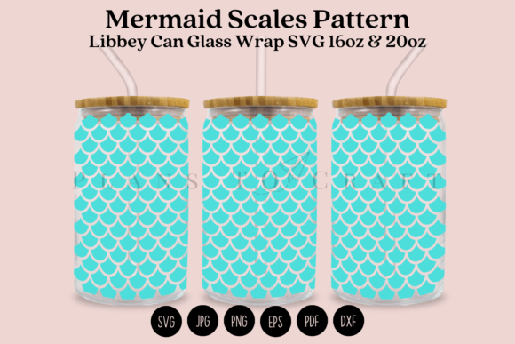 Download Mermaid Scales Pattern Libbey Glass Wrap - Mermaid Collection